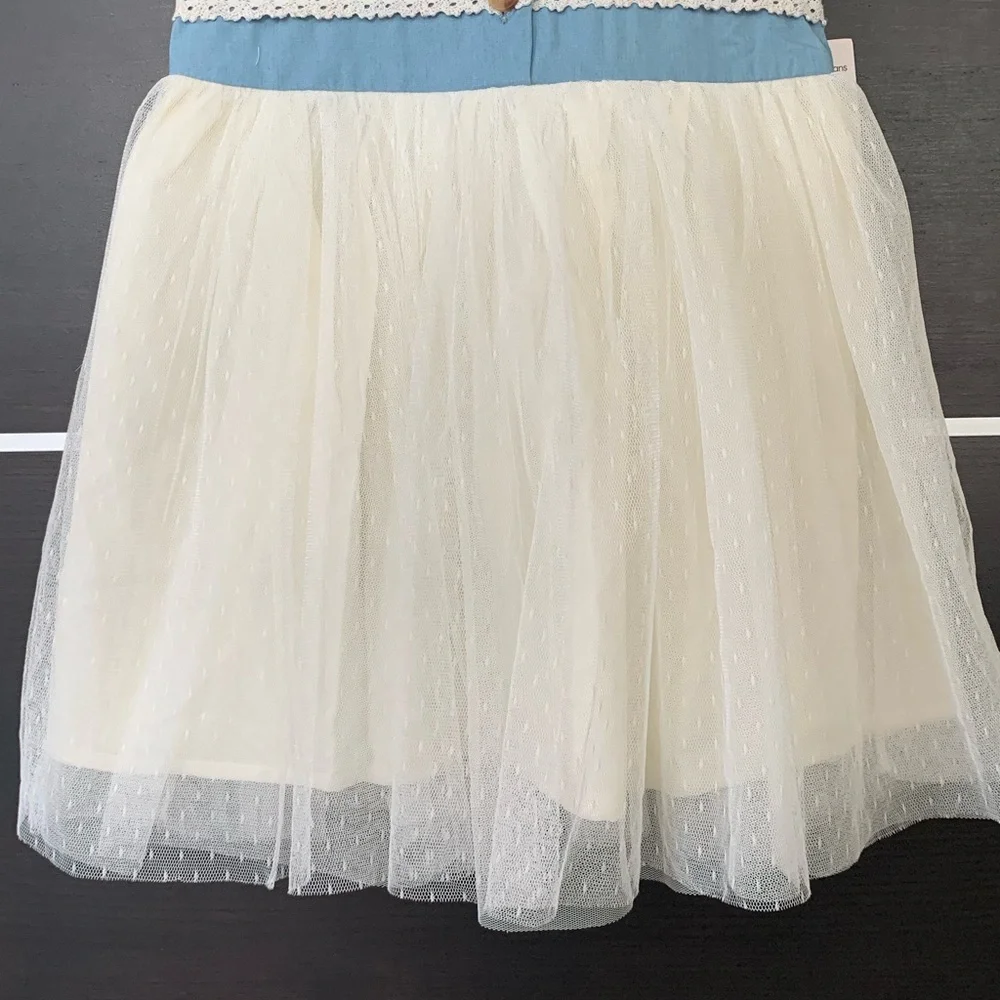 Calvin Klein Girls Denim and Tulle Dress